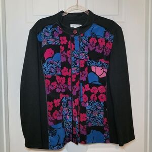 Coldwater Creek Pattern Floral Print Ponte Jacket PXL